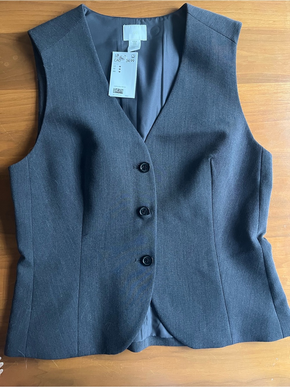 H&M Charcoal Gray Womens Tailored Vest